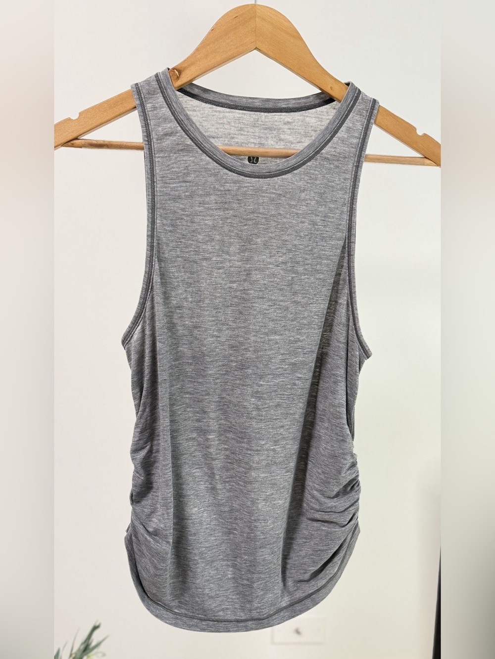 lululemon Ruched Side Racerback Tank Top Heathered Gray Activewear Size 6